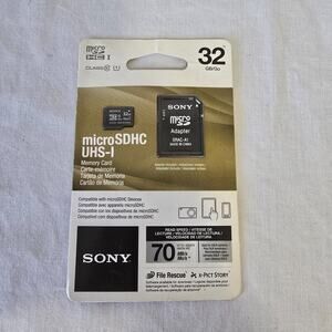 Sony Micro SDHC UHS-I Memory Card 32GB w/ Adaptor New Sealed